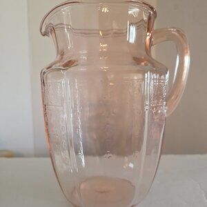 Hocking Glass Co. Pink Princess Pattern 60 oz. Pitcher